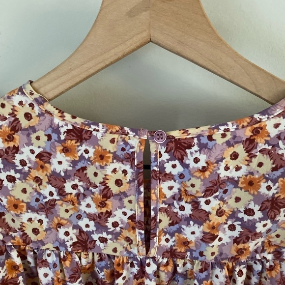 Anthropologie Pleione Women's Fall Floral Top Size Small 3/4 Sleeve Pink Blouse - Picture 3 of 5